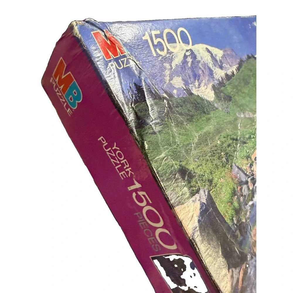 MB York Puzzle 1500 Pc Mt Rainier National Park Vintage Jigsaw SEALED Unopened‎